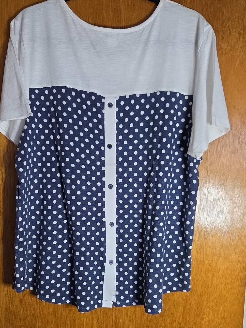 Chirstoper & Banks Short Sleeve Polka Dot Jersey Shirt - Picture 3 of 9